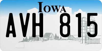IA license plate AVH815