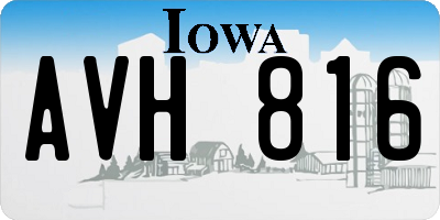 IA license plate AVH816