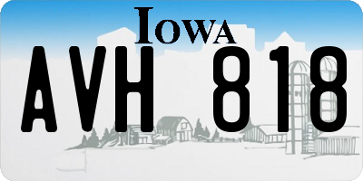 IA license plate AVH818