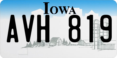 IA license plate AVH819