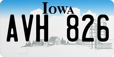 IA license plate AVH826