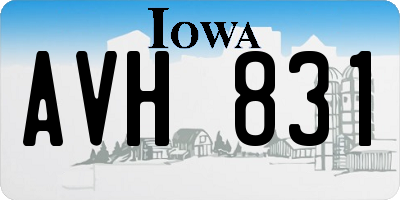 IA license plate AVH831