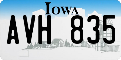 IA license plate AVH835