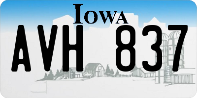 IA license plate AVH837