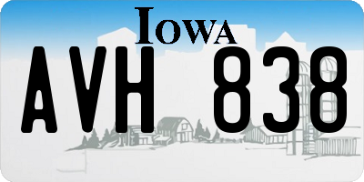 IA license plate AVH838