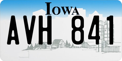 IA license plate AVH841