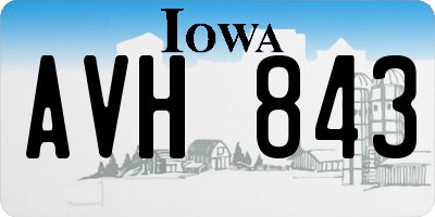 IA license plate AVH843