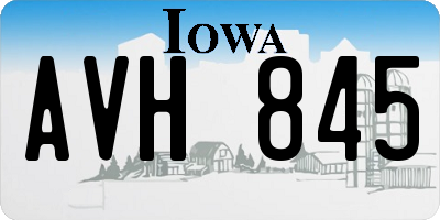 IA license plate AVH845