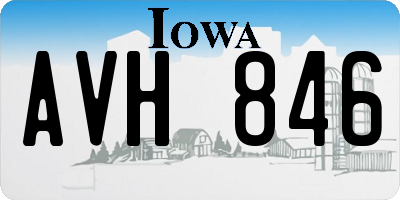 IA license plate AVH846