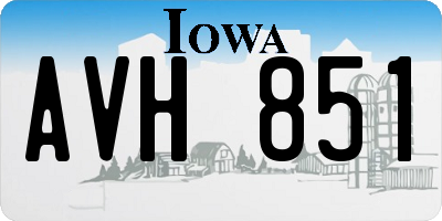 IA license plate AVH851