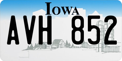 IA license plate AVH852
