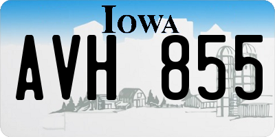 IA license plate AVH855