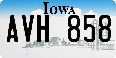 IA license plate AVH858