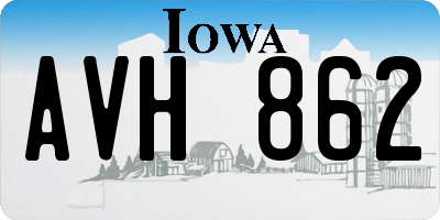IA license plate AVH862