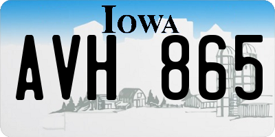 IA license plate AVH865