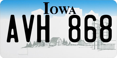 IA license plate AVH868