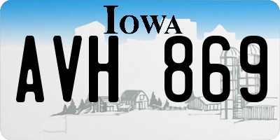 IA license plate AVH869