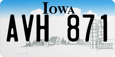 IA license plate AVH871