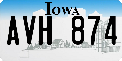 IA license plate AVH874