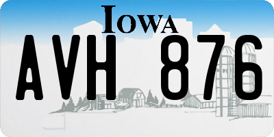 IA license plate AVH876