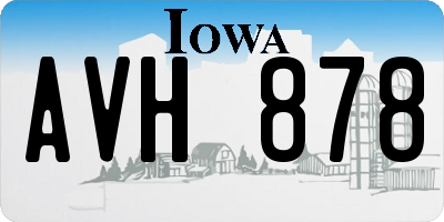 IA license plate AVH878