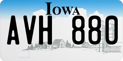 IA license plate AVH880