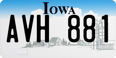 IA license plate AVH881