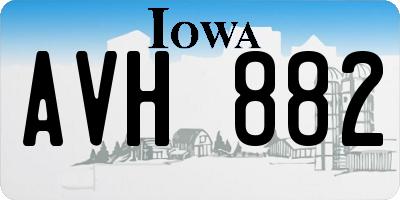IA license plate AVH882
