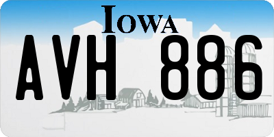 IA license plate AVH886