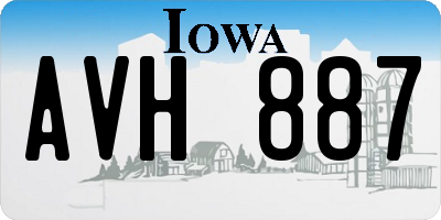IA license plate AVH887