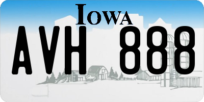 IA license plate AVH888