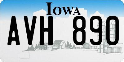 IA license plate AVH890