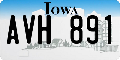 IA license plate AVH891