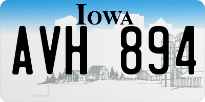 IA license plate AVH894