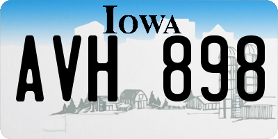 IA license plate AVH898