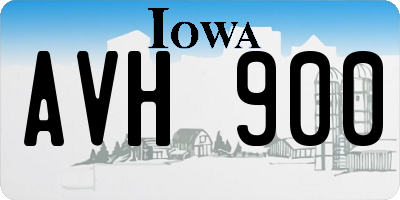 IA license plate AVH900