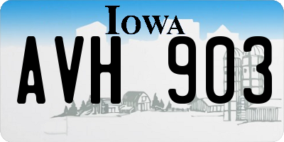 IA license plate AVH903