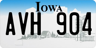 IA license plate AVH904