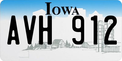 IA license plate AVH912
