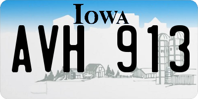 IA license plate AVH913