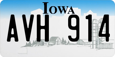 IA license plate AVH914