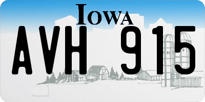 IA license plate AVH915