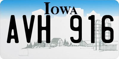 IA license plate AVH916