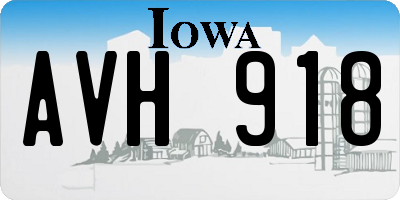 IA license plate AVH918