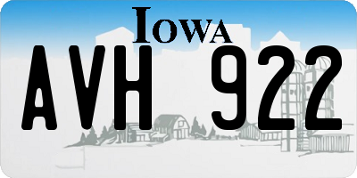 IA license plate AVH922
