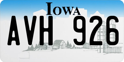 IA license plate AVH926