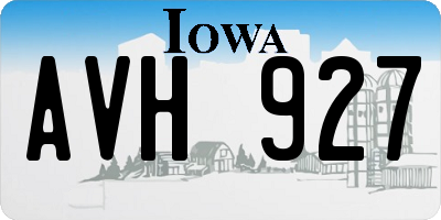 IA license plate AVH927