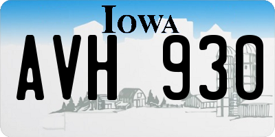 IA license plate AVH930