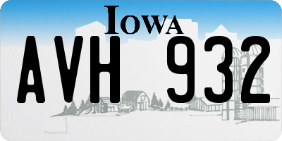 IA license plate AVH932