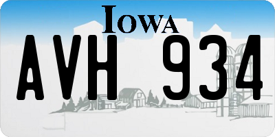 IA license plate AVH934